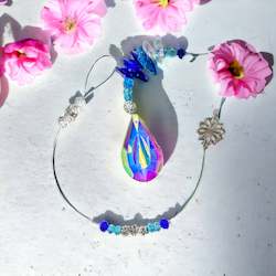 Jewellery: Blue Glass Iridescent Sun Catcher