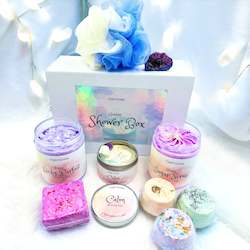 Shower Gift Box With Calm Affirmation Candle