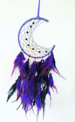 Jewellery: Purple & Black crescent Moon Dream Catcher