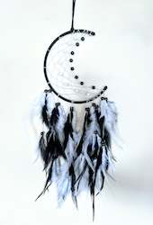 Black & White Crescent Moon Dream Catcher.