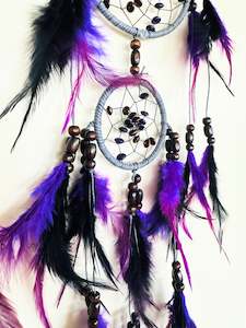 Purple Wood Bead Dream Catcher.