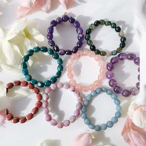 Tumbled Crystal Bead Bracelets.