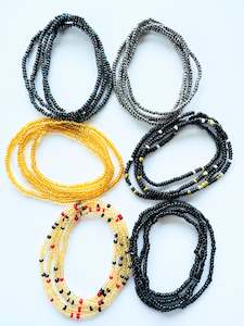 Waist Beads Blacks/Golds 80cm