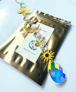 Jewellery: Gold Iridescent Sun & Moon Sun Catcher