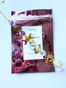 Jewellery: Iridescent Triple  Gold Goddess Sun Catcher