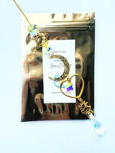 Iridescent Gold Heart Sun Catcher