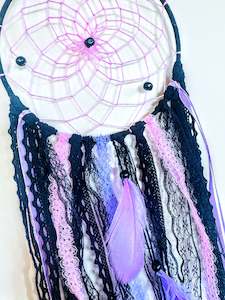 Pink & Purple Single Ring Dream Catcher.