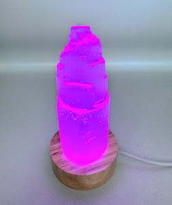 Small Selenite Colour Change Lamp