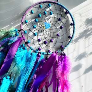 Purple & Turquoise Dream Catcher.