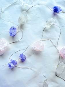 Jewellery: Crystal Fairy Lights Rose Quartz Clear Quartz & Amethyst 3M