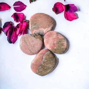 Jewellery: Rhodonite Palm Stones.