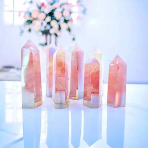 Rose Aura Quartz Points.