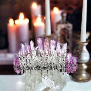 Aura Quartz Crystal Crowns