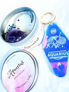 Zodiac Candle & Key Ring Gift Set