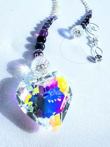 Crystal Bead Suncatcher Hearts