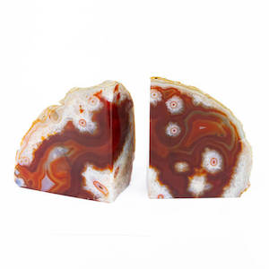 Agate Geode Bookend - Orange