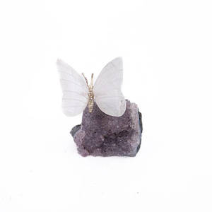 Selenite Butterfly on Druze