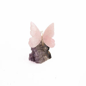 Rose Quartz Butterfly on Druze