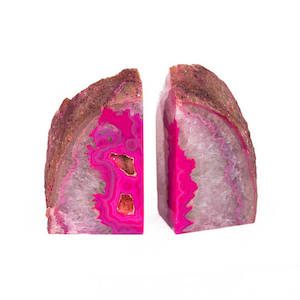 Agate Geode Bookend - Pink