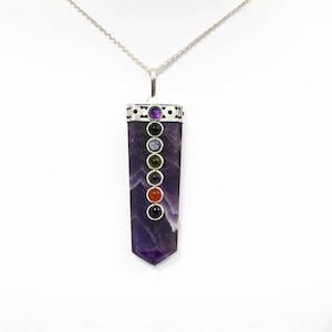 Products: Amethyst Point Pendant with Mixed Stones