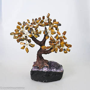 Tigers Eye Tree with Amethyst Base