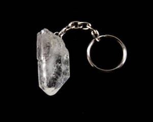 Clear Quartz Point Key Chain