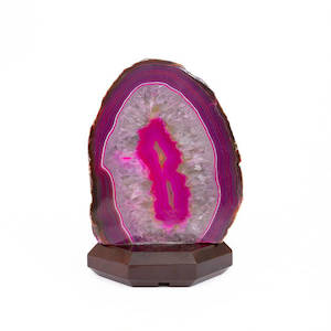 Agate Geode Lamp - Pink