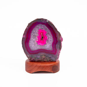 Agate Geode Lamp - Pink