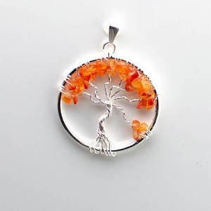 Carnelian tree of life pendant