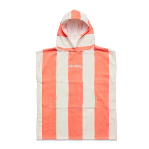 HOODED TOWEL Coral Stripe