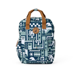 MINI BACKPACK Blue Postcards