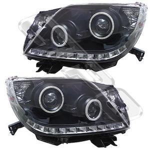 8136294-90PG - HEADLAMP SET - L&R - LED - BLACK - TO SUIT TOYOTA PRADO KZJ150 2009-