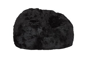 NZ Long Wool Sheepskin Bean Bag – Black