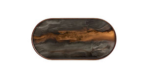 Ethnicraft Bronze Organic Glass Tray Oblong