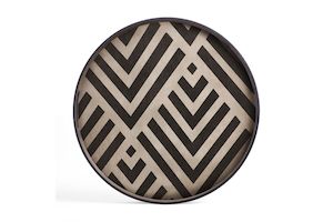 Ethnicraft Graphite Chevron Wooden Tray Small