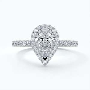 Pear Halo Engagement Ring - Alice