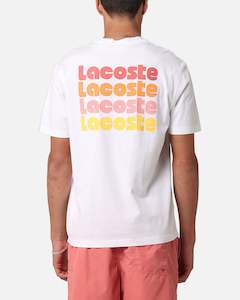 Clothing: Lacoste Sunbleached Back Graphic T-Shirt White