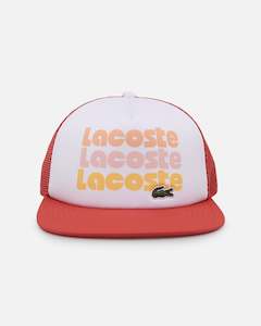 Lacoste Sunbleached Neoprene Trucker Snapback White