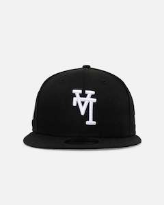 Clothing: New Era Los Angeles Dodgers 'Upside Down LA Logo' 9FIFTY Snapback Black/White