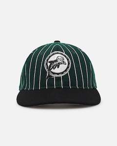 New Era Miami Dolphins 9FIFTY Retro Melton Pinstripe Strapback Dark Green/Black