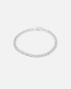 Saint Morta Flat Faced Curb Bracelet White Gold