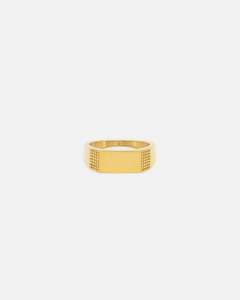 Saint Morta Adrian Bar Signet Ring Gold