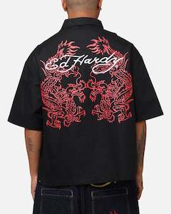 Ed Hardy Dragon Zip Shirt Black