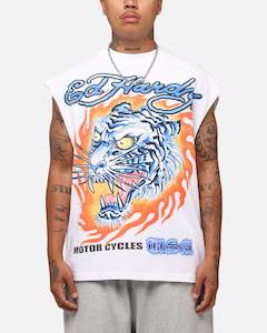 Ed Hardy Motorcycles Tiger Muscle T-Shirt White