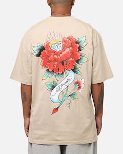 Ed Hardy Flourish Script T-Shirt Stone