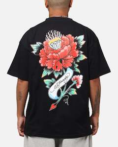 Ed Hardy Flourish Script T-Shirt Black