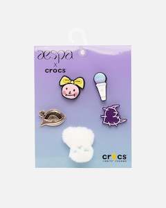 Clothing: Aespa X Crocs 5 Pack Jibbitz™ Charms Multi-Coloured