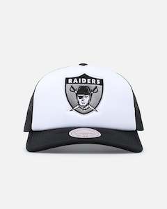 Mitchell & Ness Las Vegas Raiders Logo Foam Trucker Snapback Black/White