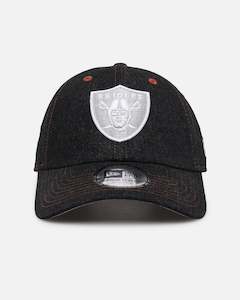 New Era Las Vegas Raiders "Black Denim" Classic Casual Strapback Black Denim/Rust Contrast