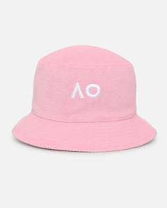 New Era Australian Open '25 Reversible Terry Bucket Hat Pastel Pink